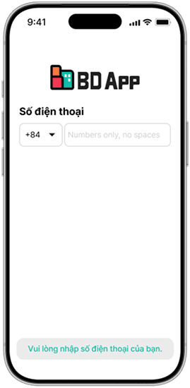 Đăng nhập bằng số điện thoại